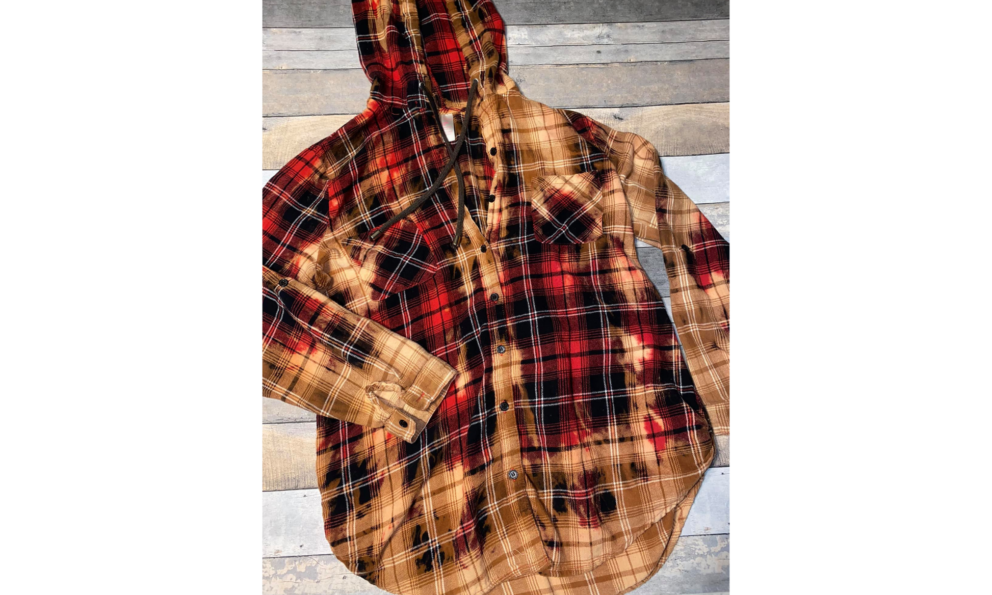 Vlone Bleached Flannel Hooded Shirt
